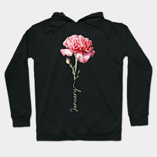 Carnation - January Birth Month Flower Hoodie